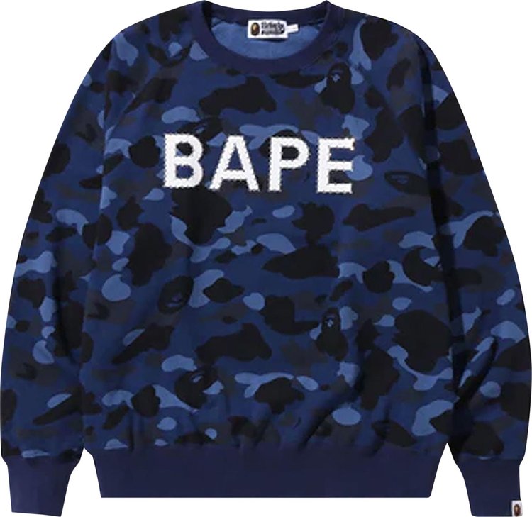 Толстовка BAPE Color Camo Crystal Stone Relaxed Fit Crewneck 'Navy