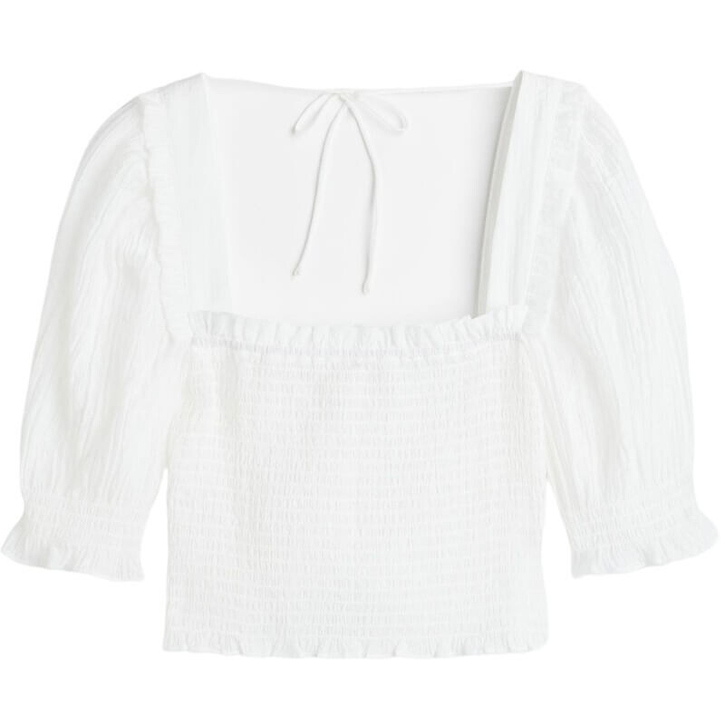 

Топ H&M Smocked Crop, белый