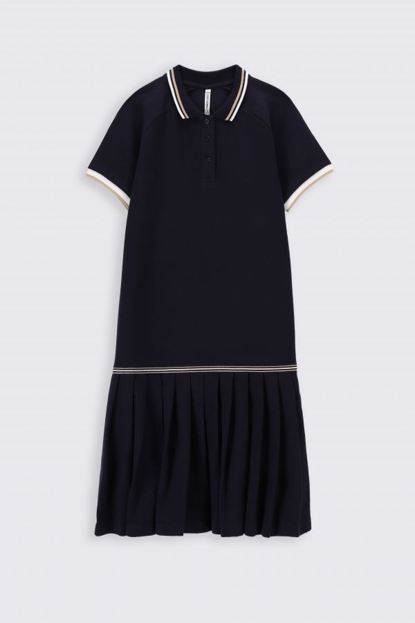 Трикотажное платье Coccodrillo темно-синий с воротником-поло