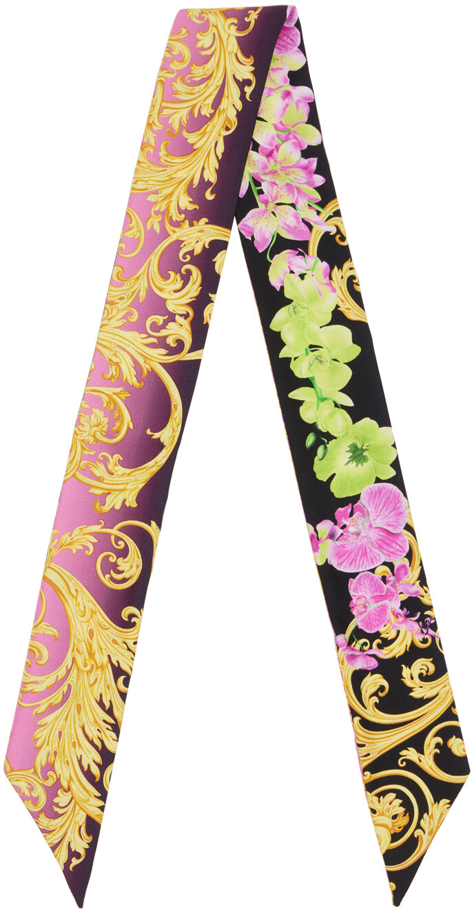 

Черно-розовый шарф Medusa Orchid Versace