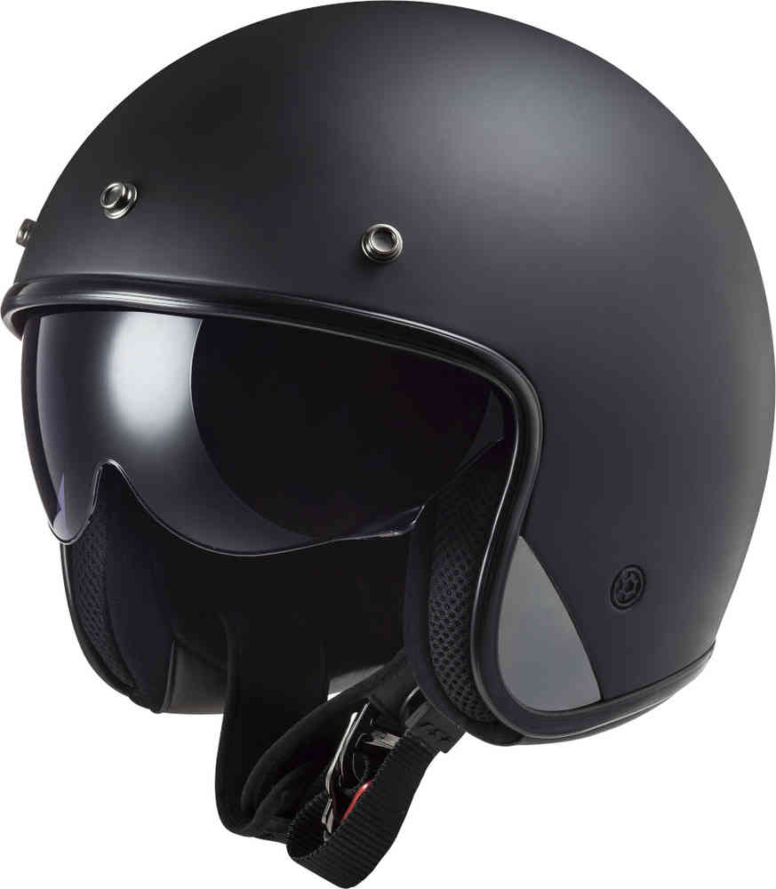 цена OF601 Bob II Твердый реактивный шлем LS2, черный мэтт
