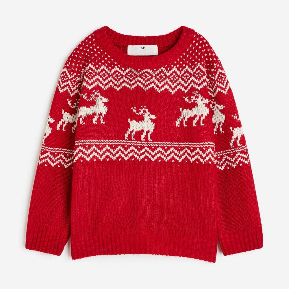 Свитер H&M Jacquard-knit, красный