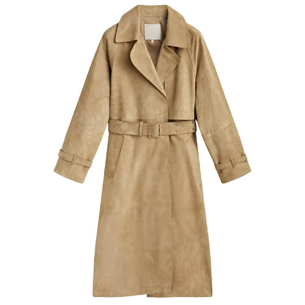 

Тренч Massimo Dutti Suede, светло-коричневый