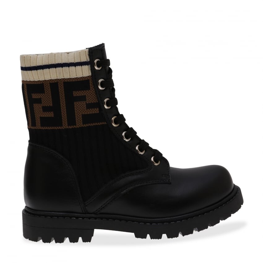 

Ботинки FENDI Knit boots, черный
