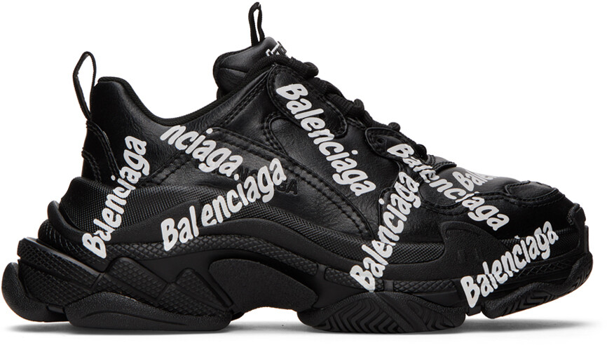 

Черные кроссовки с логотипом Triple S Balenciaga
