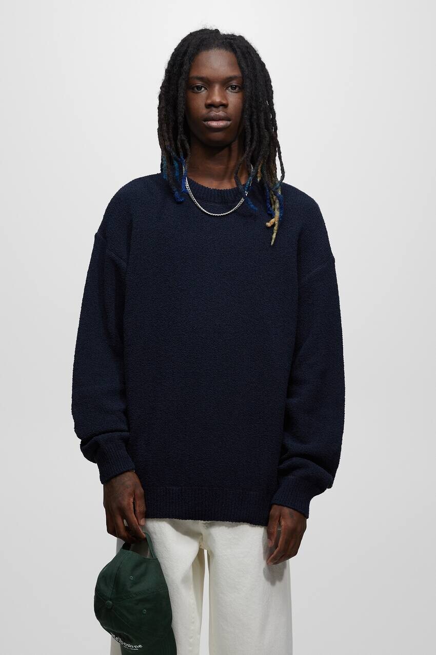 

Свитер махровой вязки Pull&Bear, военно-морской