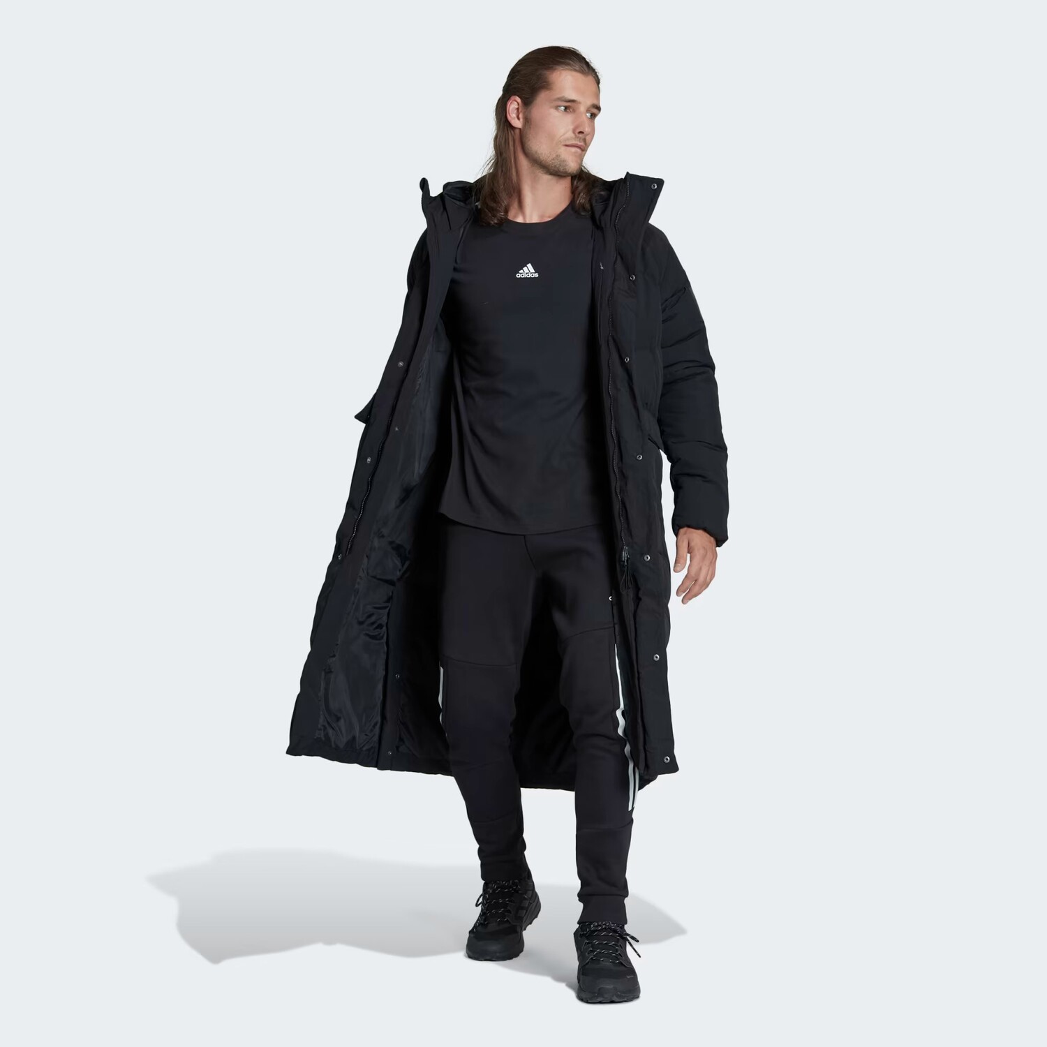 Adidas coat. Куртка плащ адидас bq6590. Adidas stadium jacket куртка мужская. Adidas big baffle пуховик женский. Длинные куртки мужские адидас.
