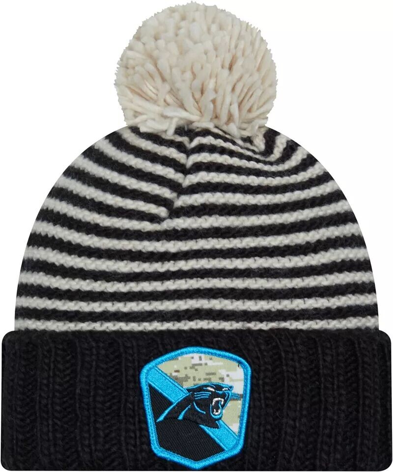 

Женская черная вязаная шапка New Era Carolina Panthers 2023 Salute to Service