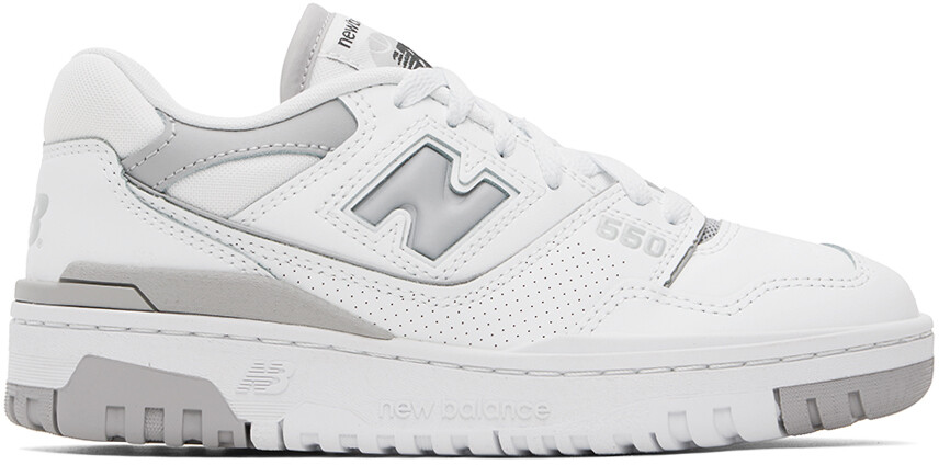 

Бело-серые кроссовки 550 New Balance, цвет White/Raincloud