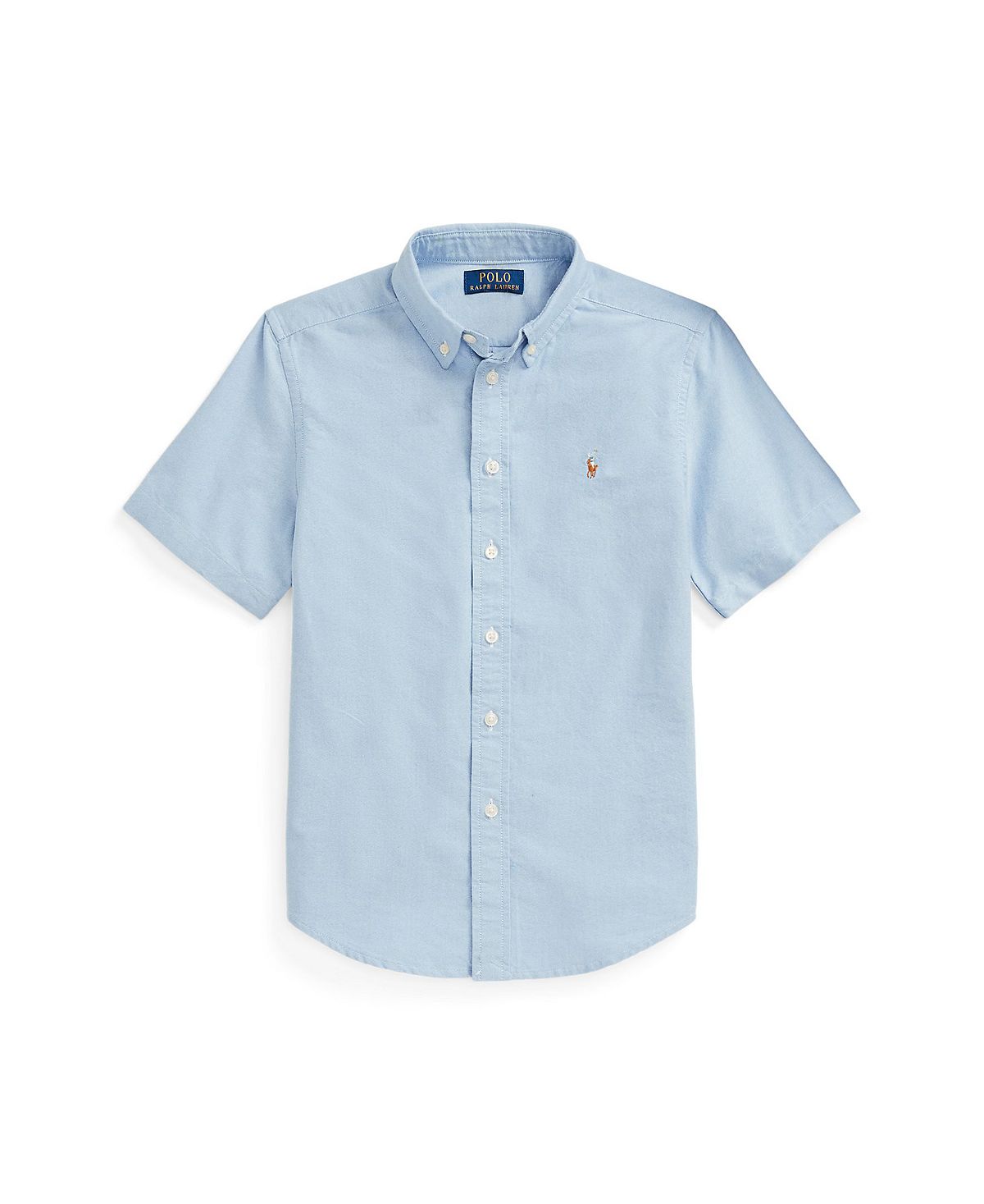 Хлопковая оксфордская рубашка с короткими рукавами для больших мальчиков Polo Ralph Lauren цена и фото