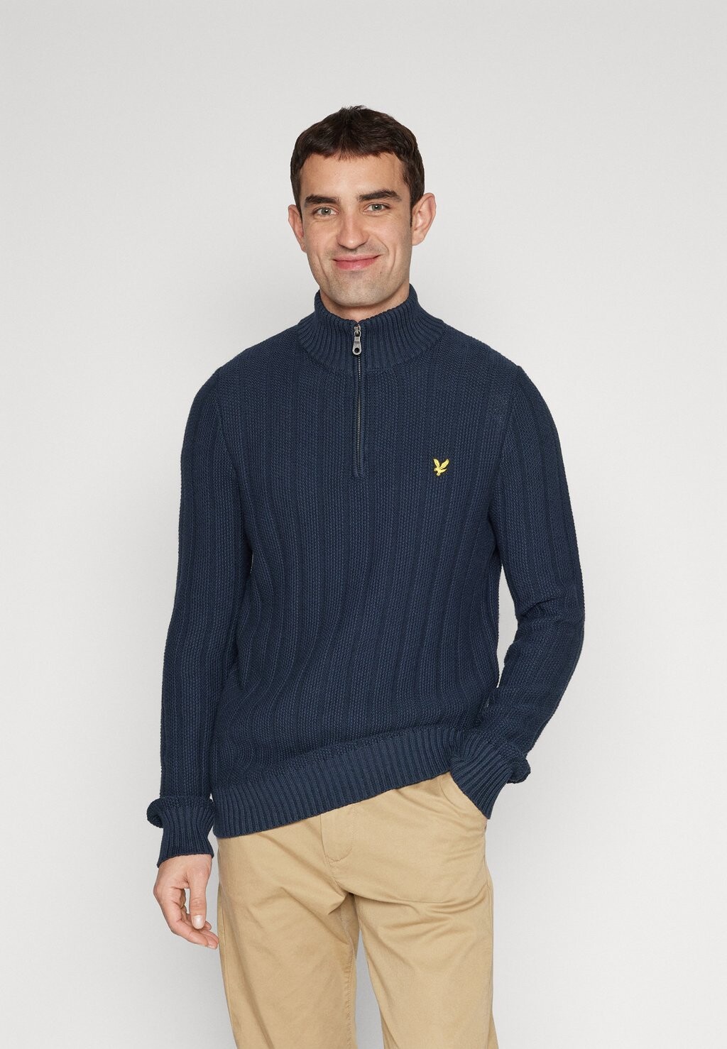 

Джемпер MOSS STITCH QUARTER ZIP JUMPER Lyle & Scott, синий