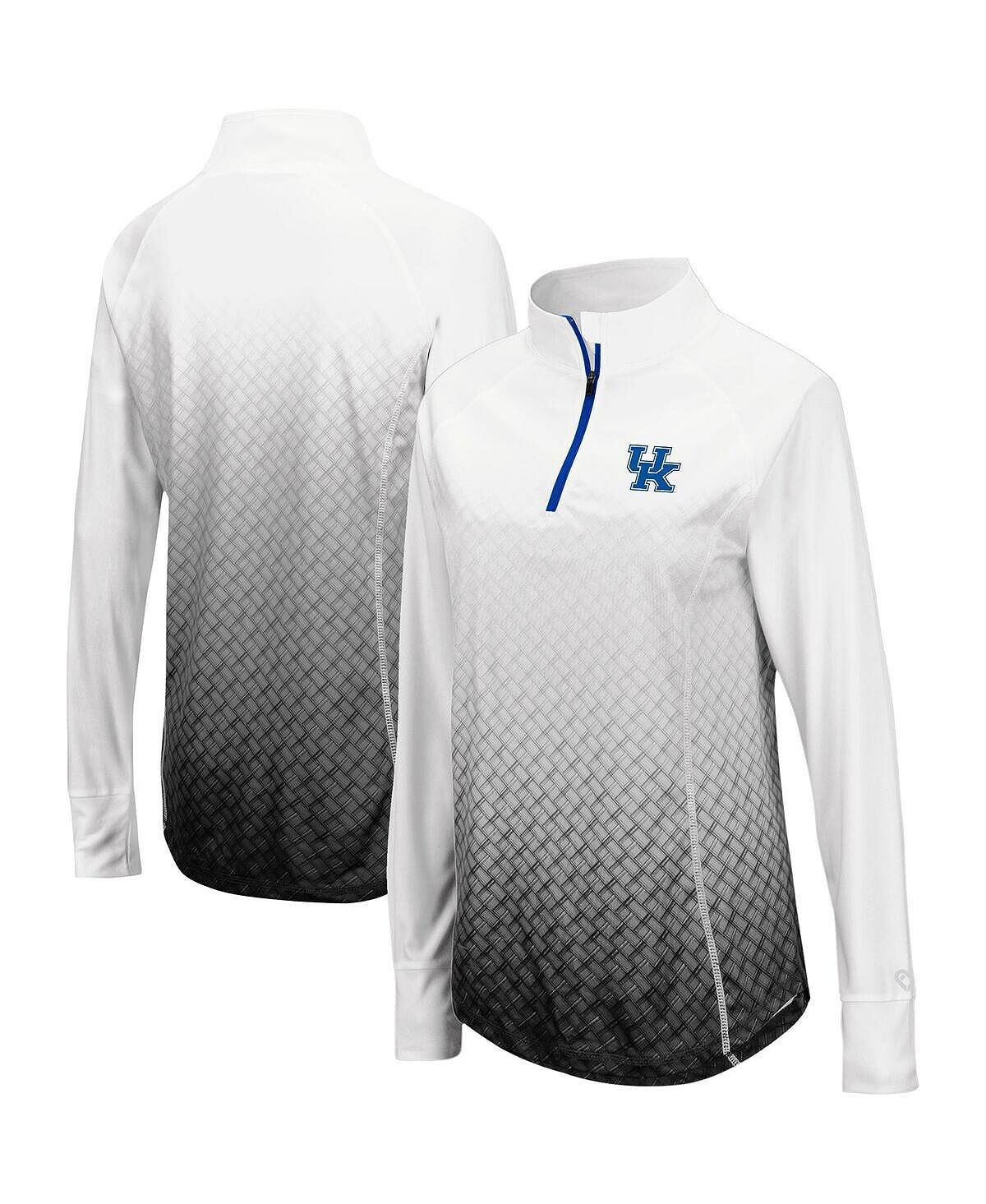 

Женская бело-черная футболка Kentucky Wildcats Magic с молнией на четверть и четверть реглан с эффектом омбре Colosseum, Черный