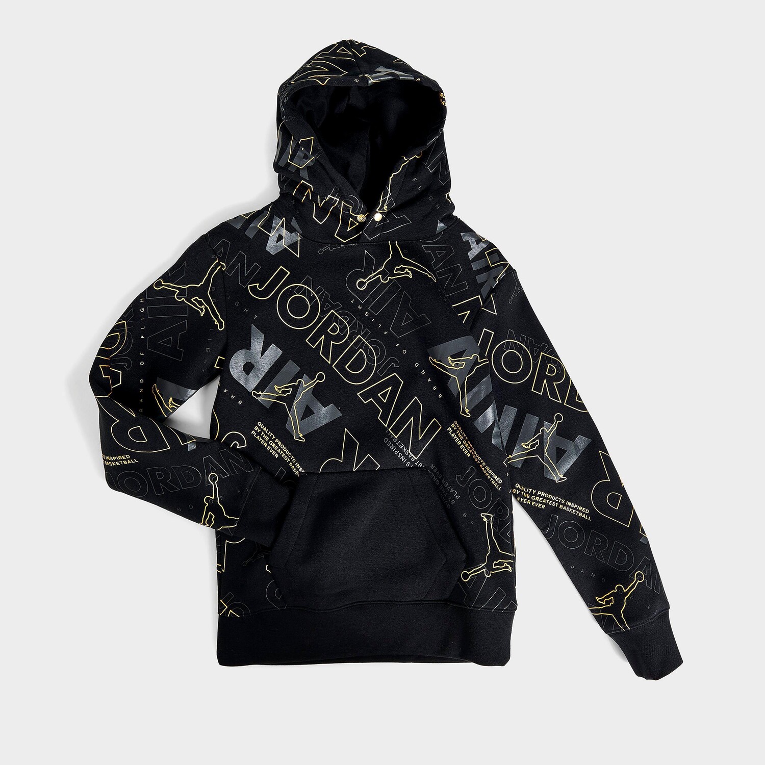

Детская толстовка с капюшоном Jordan Air Black&Gold, черный