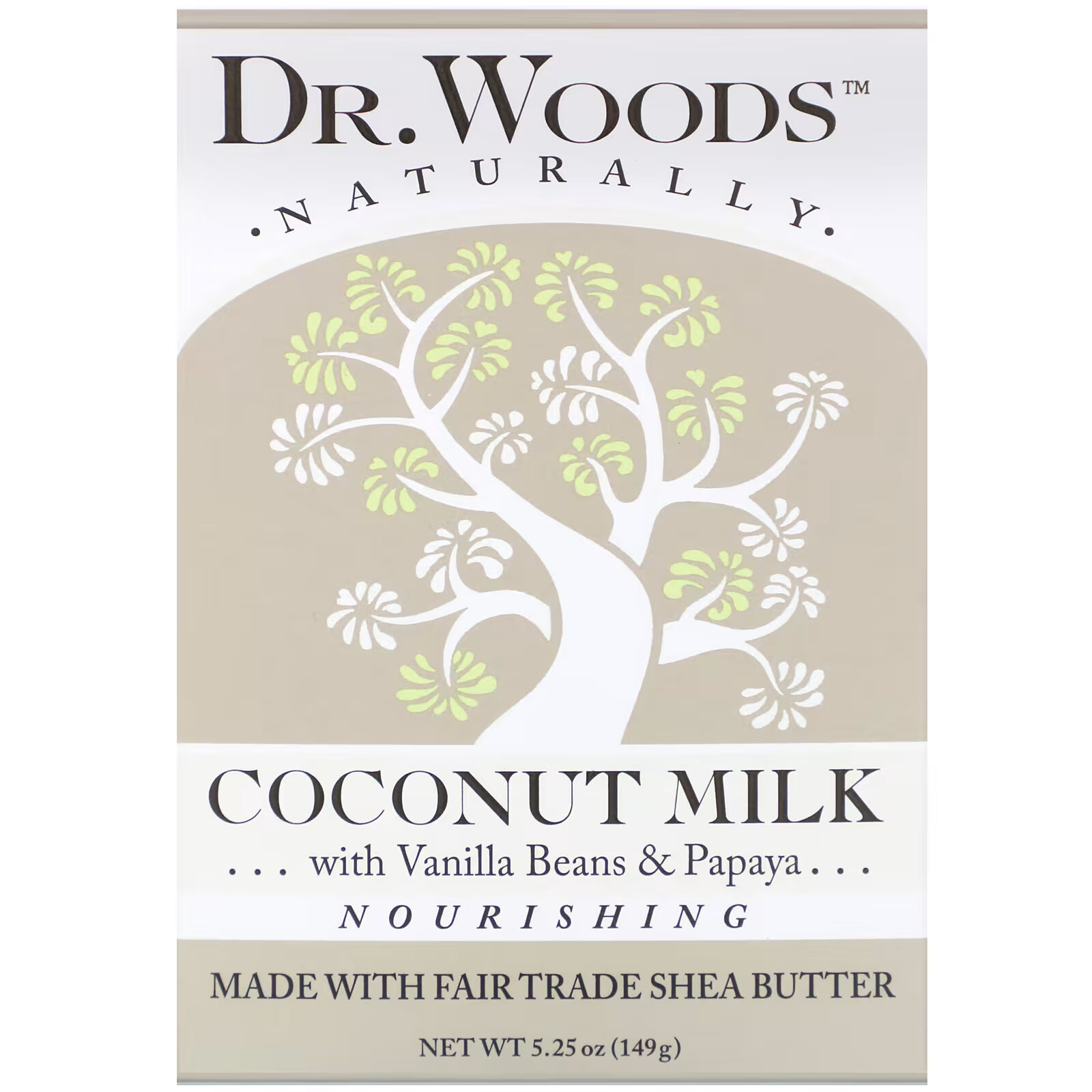 Dr. Woods, Брусковое мыло, кокосовое молоко, 149 г (5,25 унции) dr woods английское мыло с ароматом розы эффект осветления кожи 149 г 5 25 унции