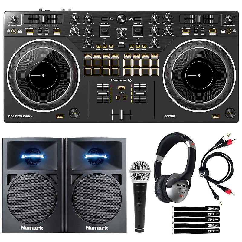 stn 28 cat style headphones black Pioneer DJ DDJ-REV1 2-канальный контроллер в стиле Scratch с динамиками + наушниками Pioneer DJ DDJ-REV1 Scratch Style 2-Channel Controller w Speakers + Headphones