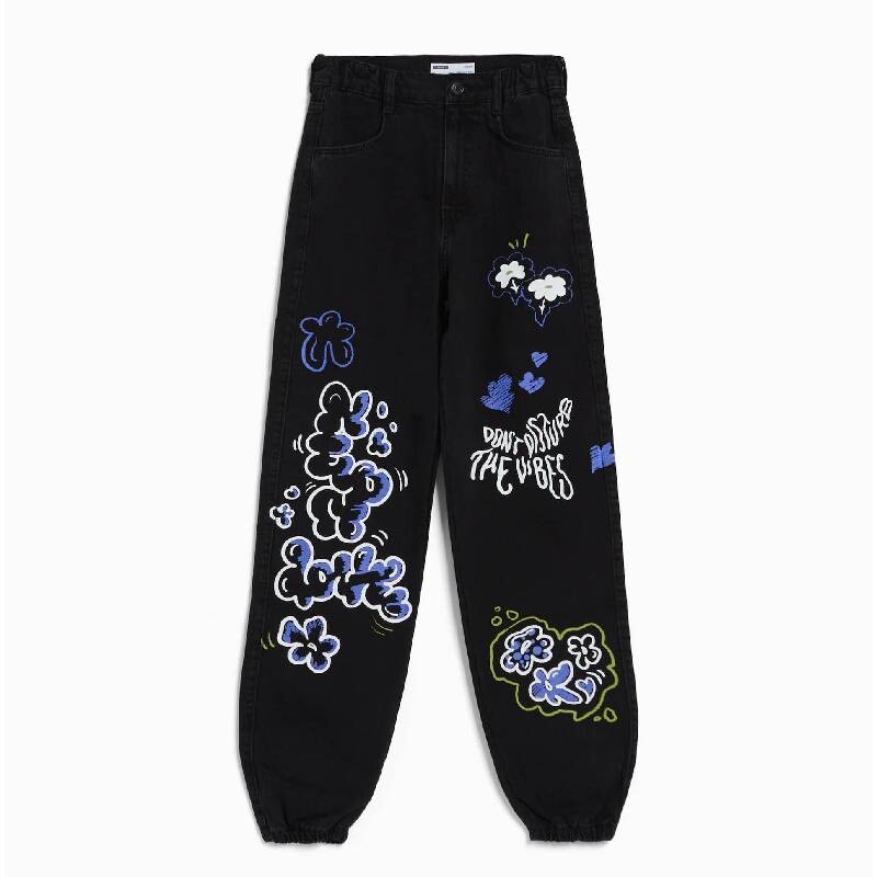 

Джинсы Bershka Graffiti, черный