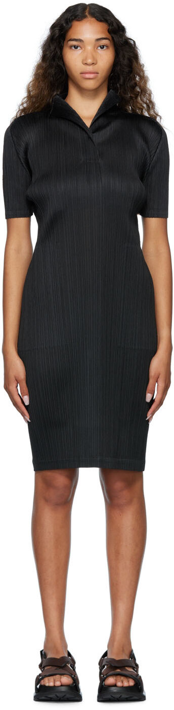 

Черное миди-платье Monthly Colors July Pleats Please Issey Miyake