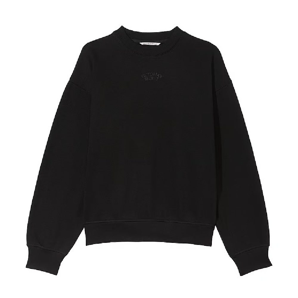 Свитшот Victoria's Secret Cotton Fleece Oversized, черный свитшот с круглым вырезом и длинными рукавами из мольтона 8 лет 126 см бежевый