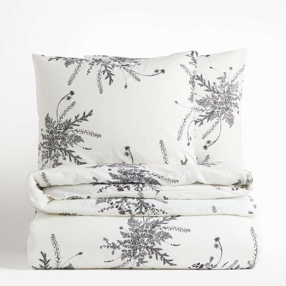 

Комплект двуспального постельного белья H&M Home Patterned King, белый