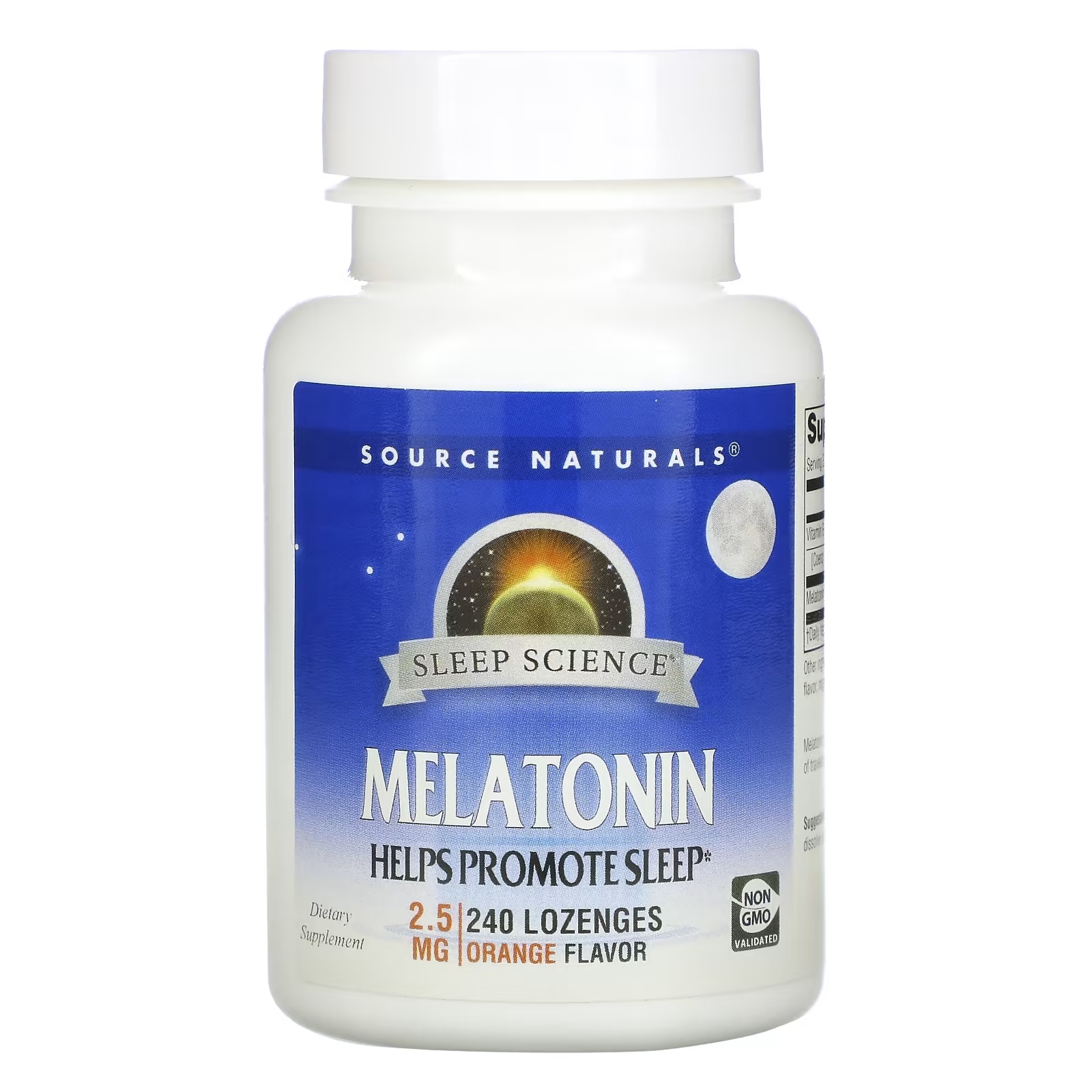 Source Naturals Мелатонин апельсин 2,5 мг, 240 пастилок