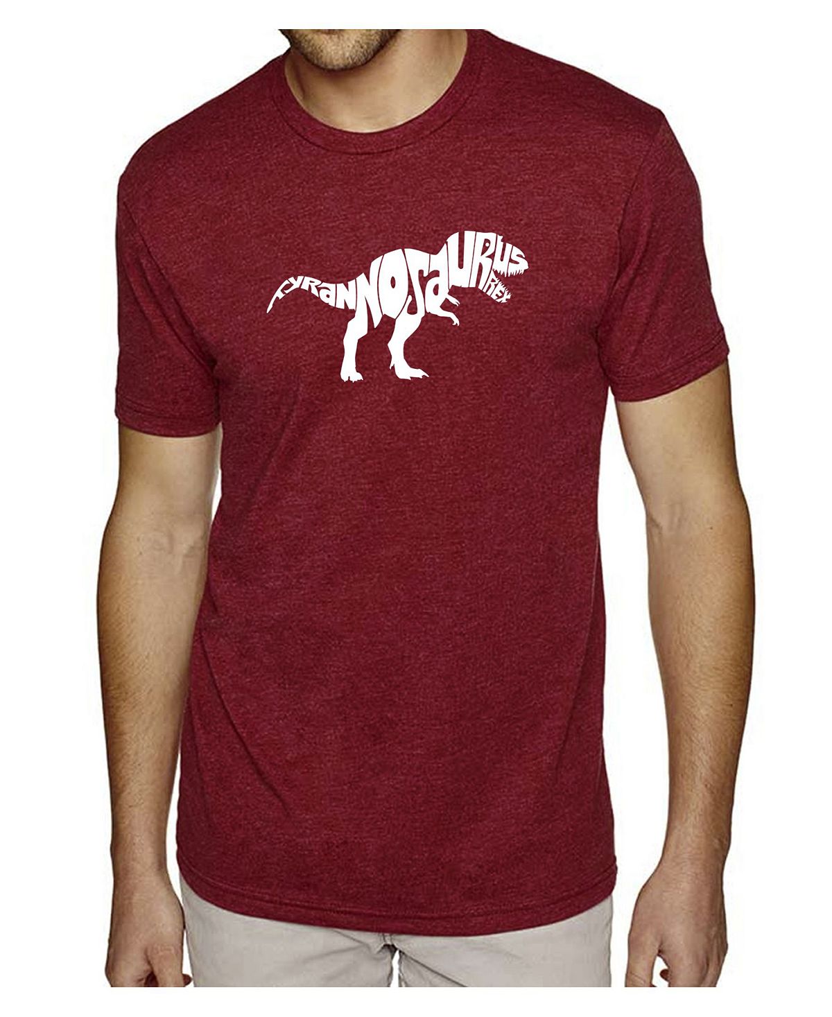 Мужская футболка premium word art - tyrannosaurus rex LA Pop Art фигурка тираннозавр рекс боевой окрас динозавр jurassic tyrannosaurus rex