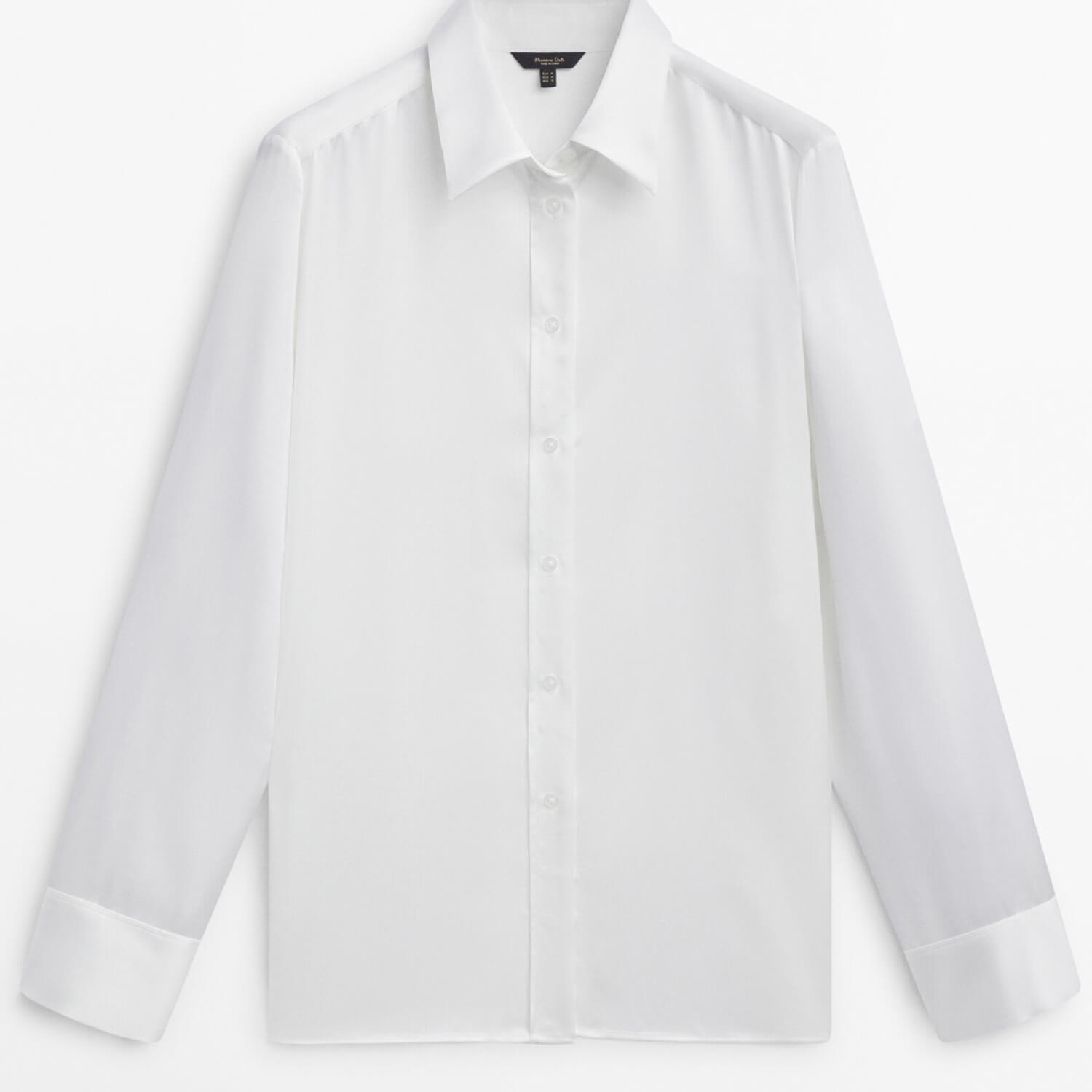 цена Рубашка Massimo Dutti Satin With Cut-out Details, белый