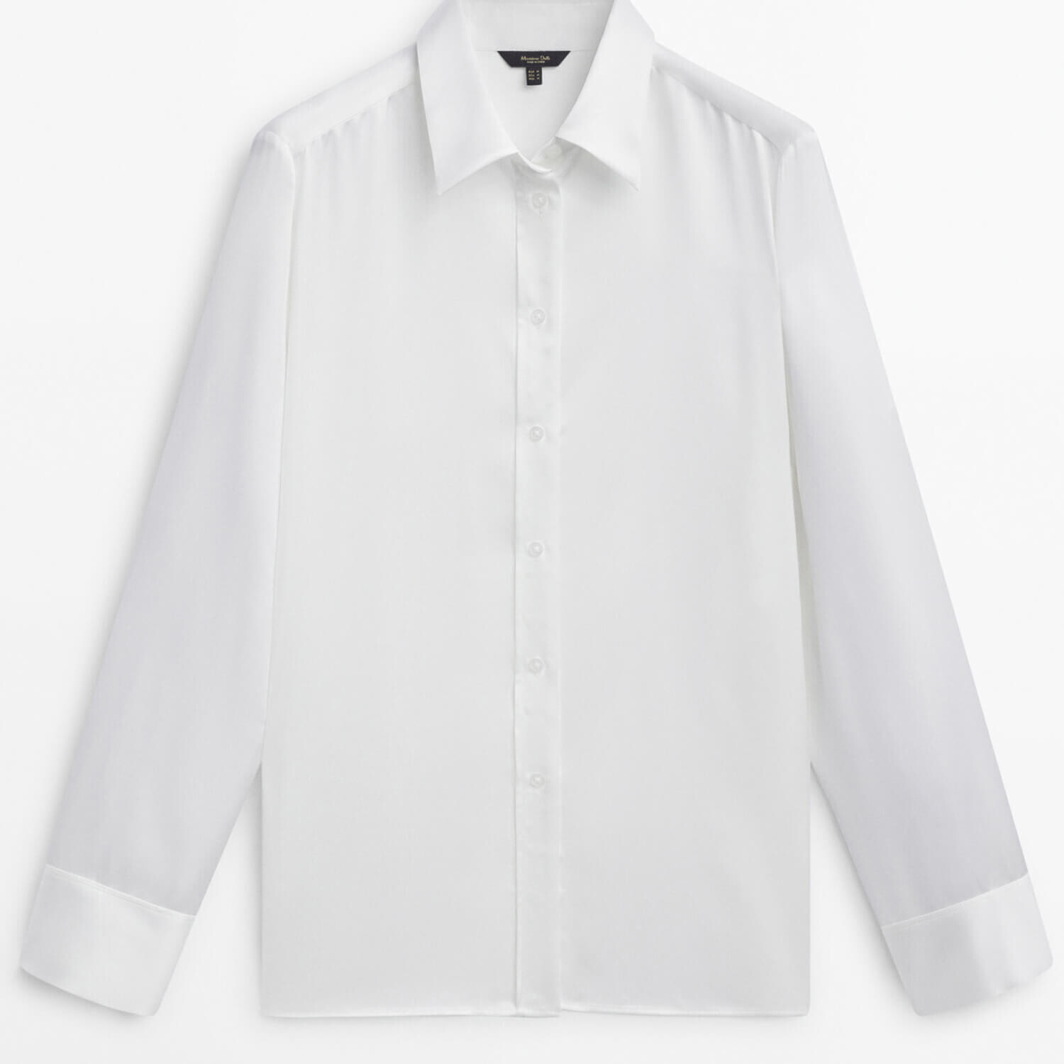 

Рубашка Massimo Dutti Satin With Cut-out Details, белый