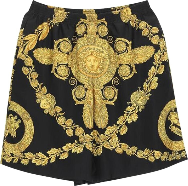 

Шорты Versace Silk Shorts 'Black/Gold', черный