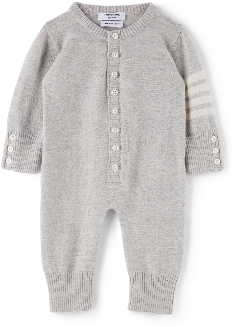 

Боди Baby Grey из мериносовой шерсти и кашемира с 4 полосами Thom Browne