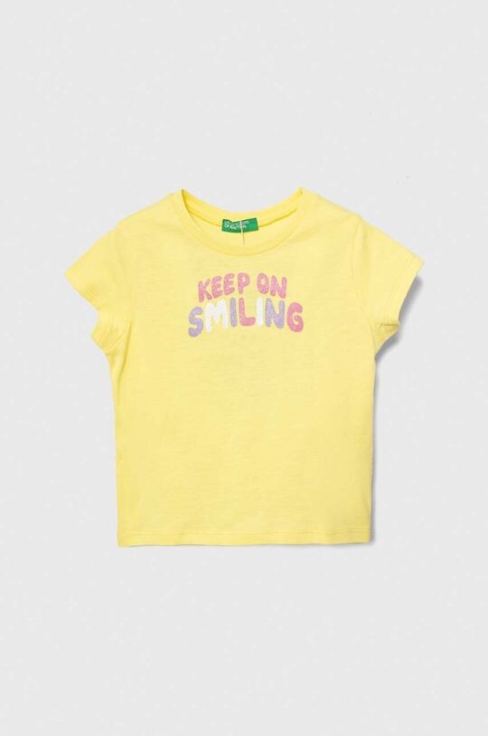 

Хлопковая футболка для детей United Colors of Benetton, желтый