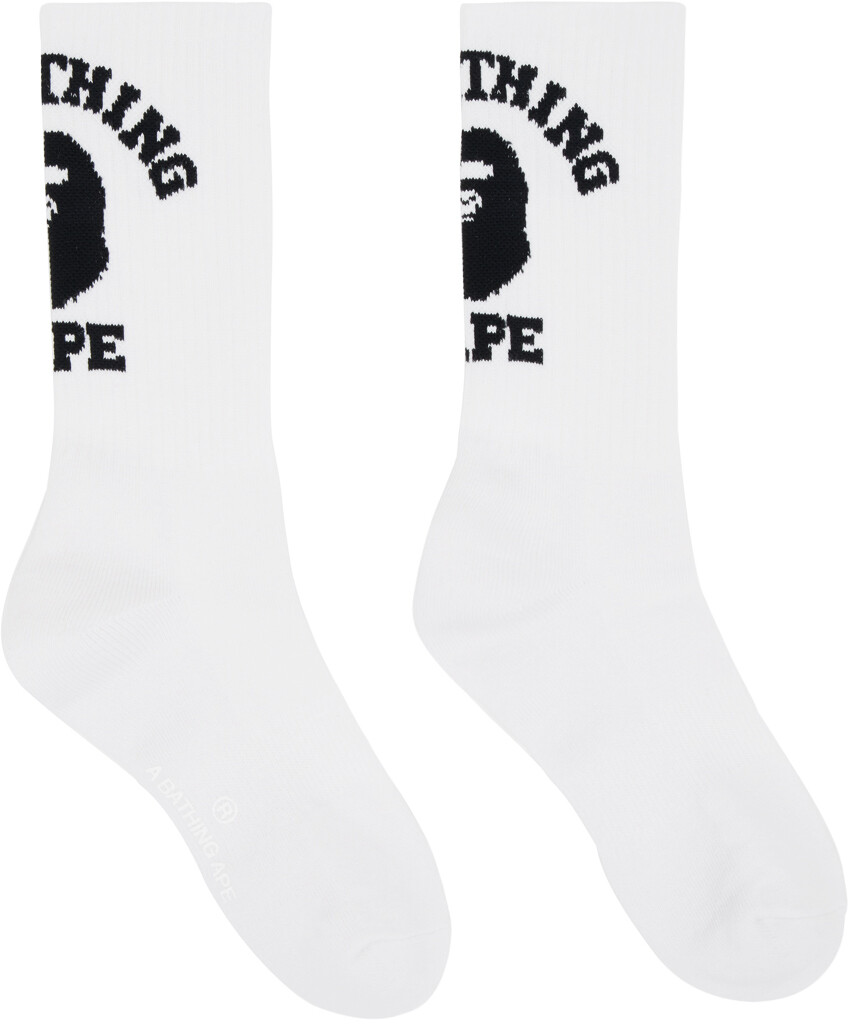 

Белые носки колледжа BAPE