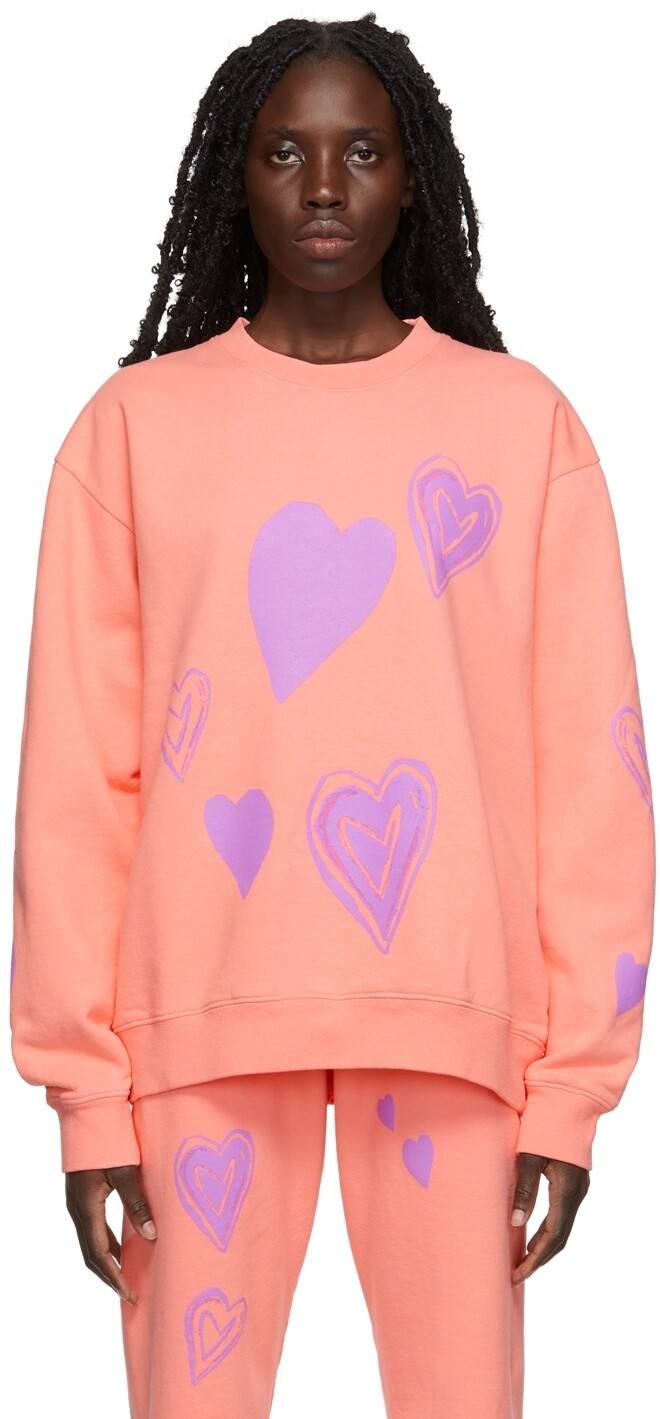 

SSENSE Эксклюзивная толстовка с розовыми сердечками Kids Worldwide, Розовый, SSENSE Эксклюзивная толстовка с розовыми сердечками Kids Worldwide