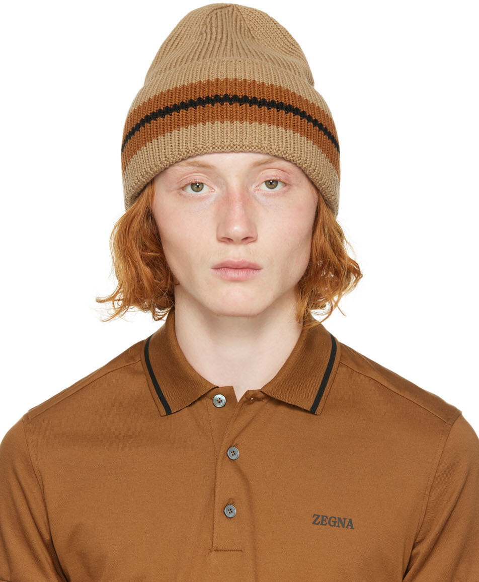 

Бежевая шапка из техмерино ZEGNA