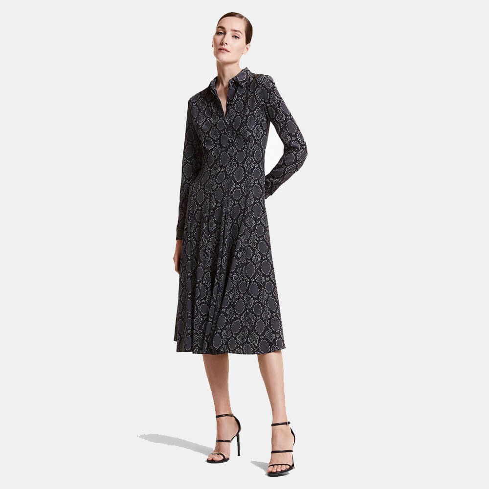 

Платье-рубашка Michael Kors Python Silk Crepe De Chine, темно-серый