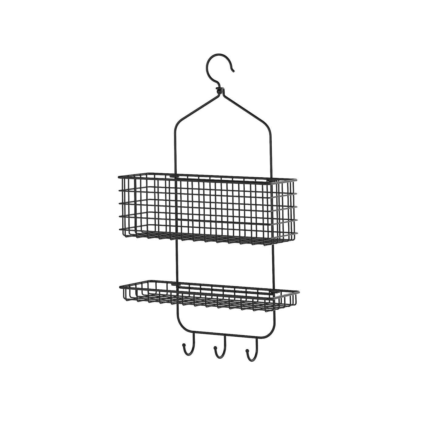 BLECKSJÖN Подвесная корзина для душа/2 слоя, черная, 31x56 см IKEA - фото