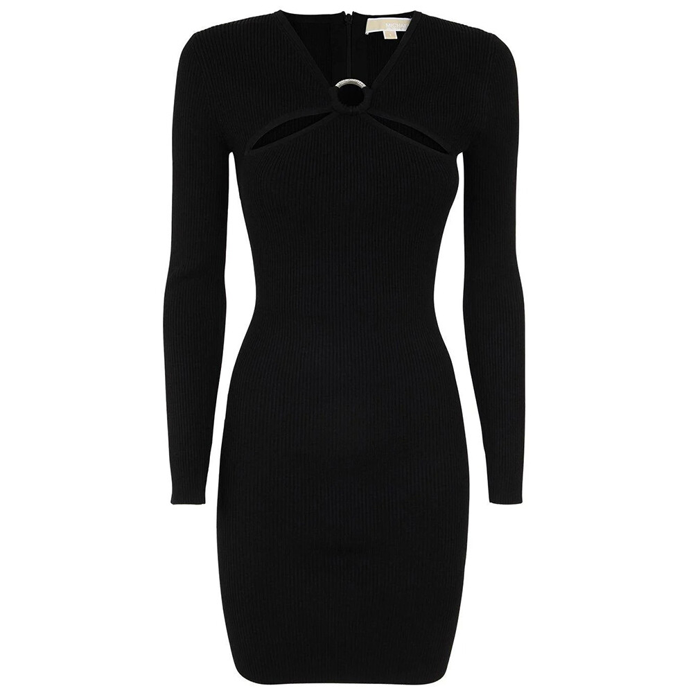

Платье Michael Kors Cut-out Ribbed Knit Mini, черный