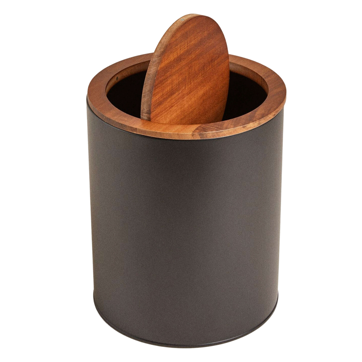 

Корзина для мусора Zara Home Metal With Wooden Lid, черный