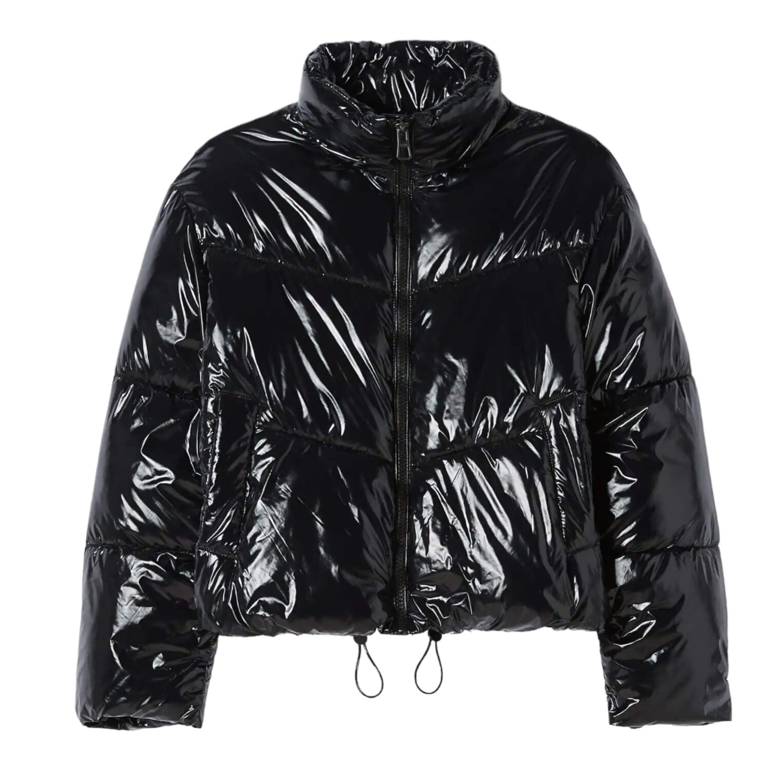 

Куртка Bershka Vinyl Puffer, черный