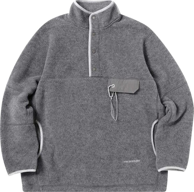 

Пуловер And Wander Wool Fleece Pullover 'Grey', серый