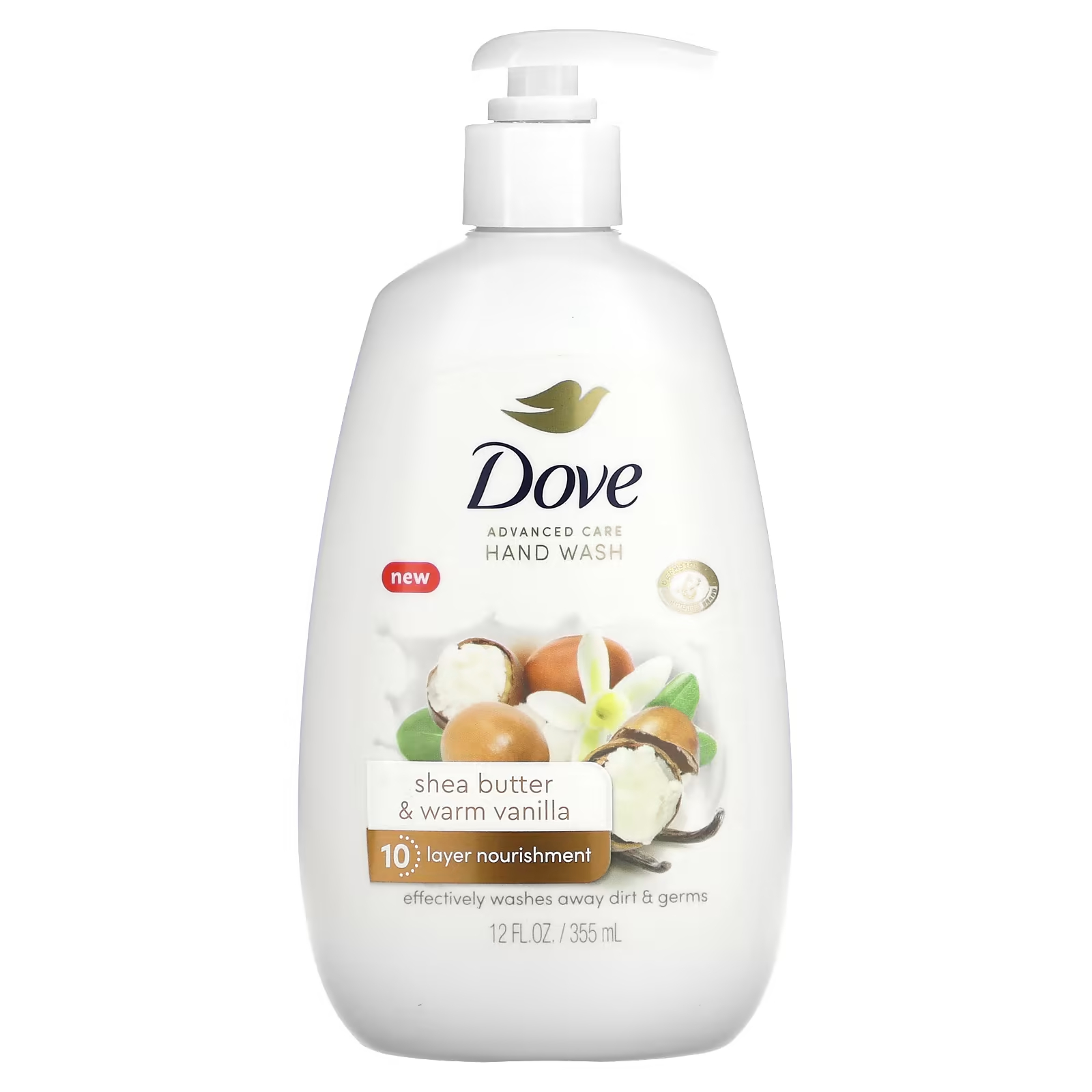 цена Жидкое мыло для рук Dove Advanced Care масло ши и тёплая ваниль, 355 мл