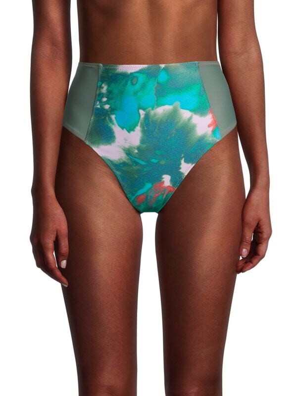 

Низ бикини kaia с высокой талией Tanya Taylor Green multi, Коричневый