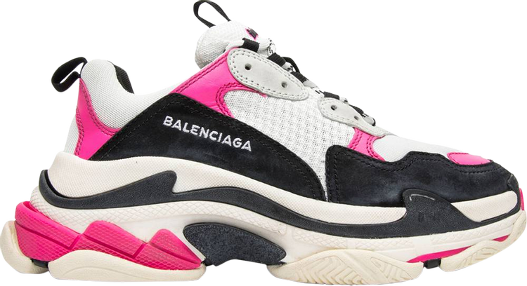 Balenciaga white and hot sale pink triple s