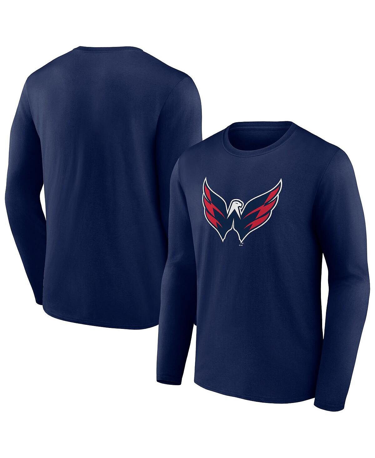 

Мужская фирменная темно-синяя футболка с логотипом washington capitals team primary с длинным рукавом Fanatics, синий