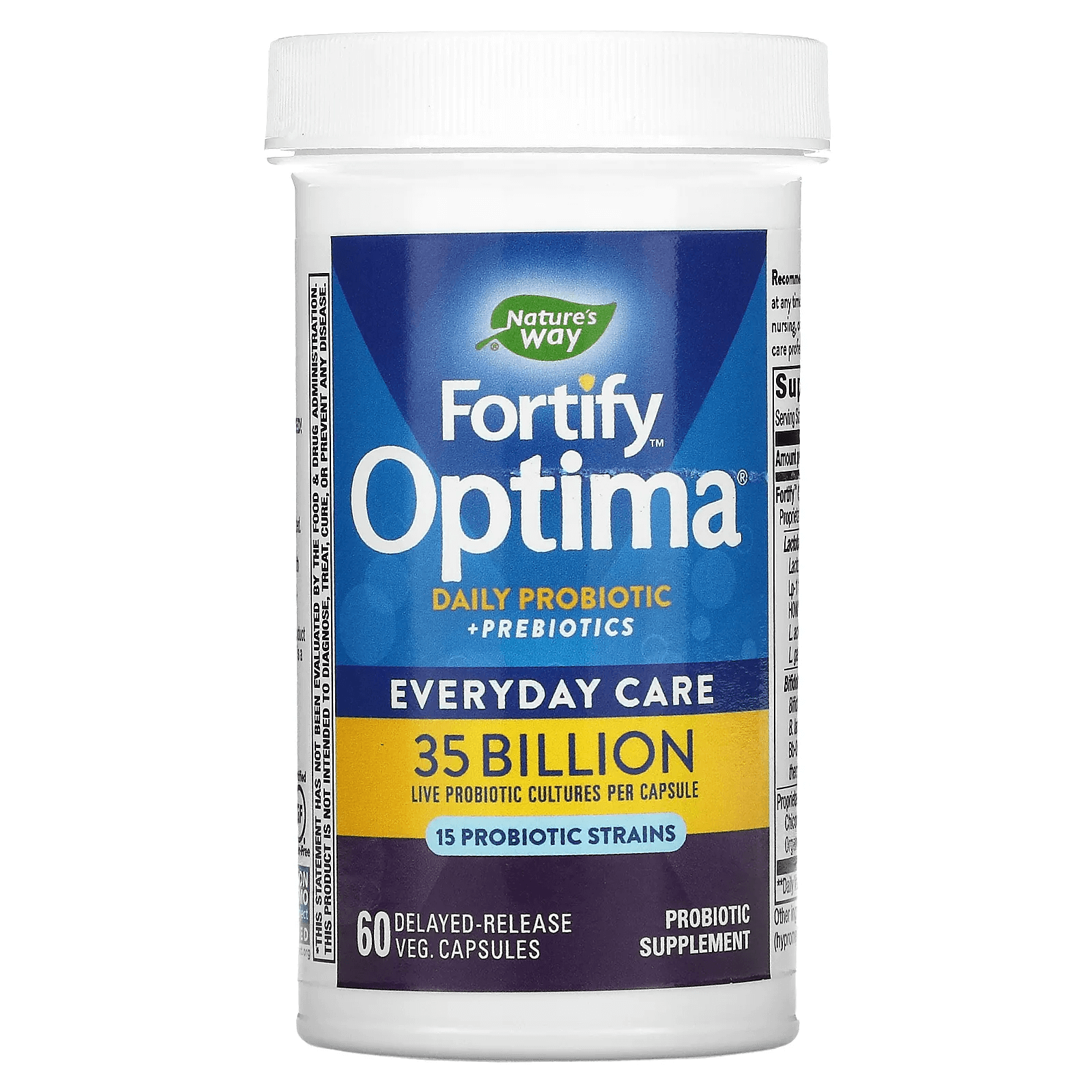 Optima Daily пробиотик с пребиотиком Nature's Way, 60 капсул nature s way fortify gummy probiotic sugar free berry flavored 6 billion 60 gummies