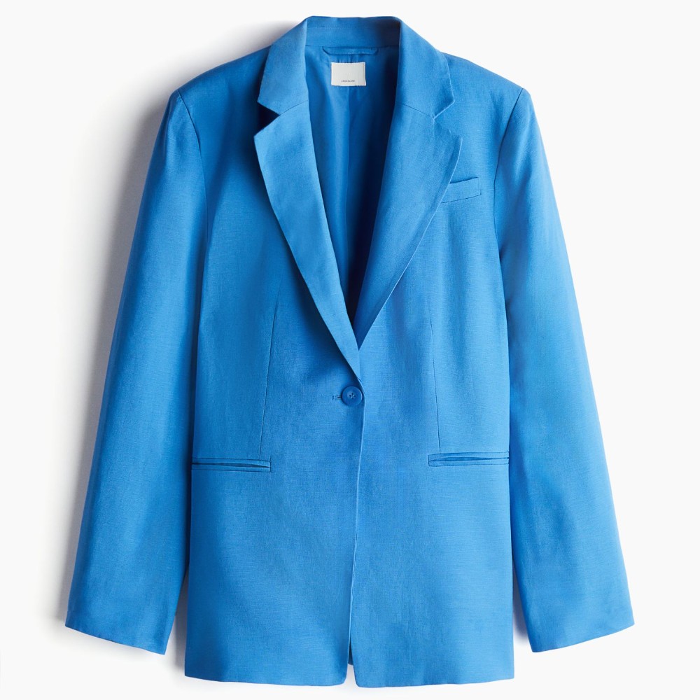 цена Пиджак H&M Linen-blend, синий