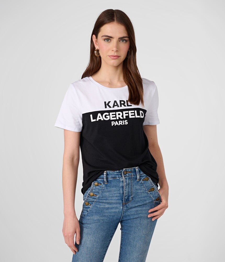 

Топ с коротким рукавом с логотипом Karl Lagerfeld, белый