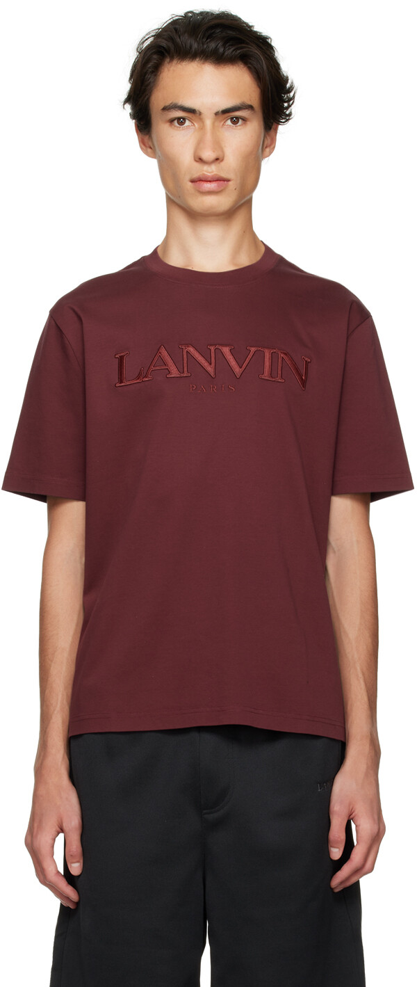 

Бордовая футболка с вышивкой Lanvin