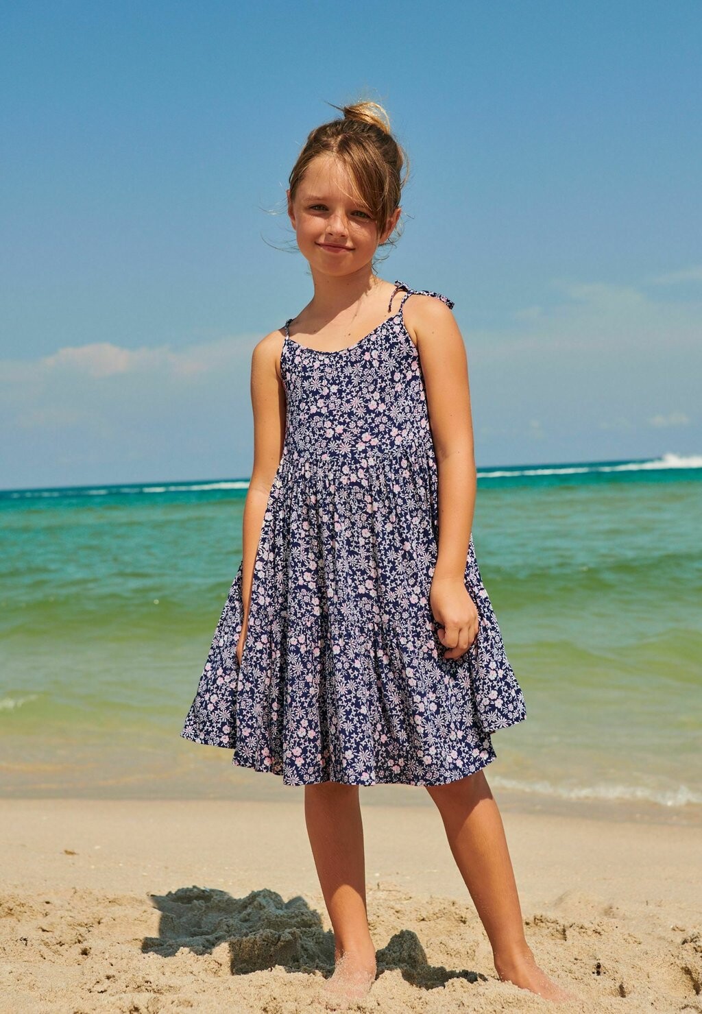 

Летнее платье Tiered Strappy Dress Next, синий