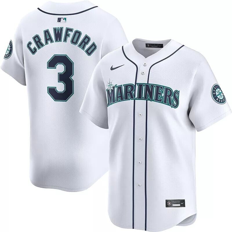 

Мужские джерси Nike Seattle Mariners J. P. Crawford #3 White Limited Vapor