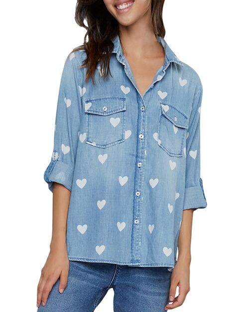 

Джинсовая рубашка с принтом Love Heart Billy T, цвет Blue